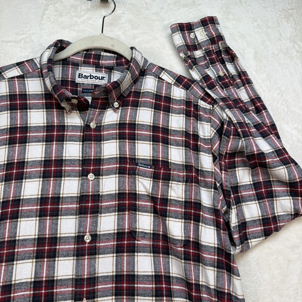 Barbour Tailored Fit Plaid Shirt Mens Medium Button Down Casual Heritage